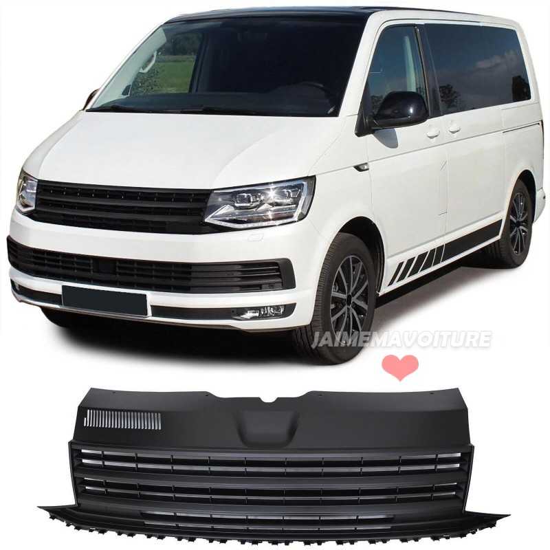 Svart grill utan logotyptuning VW T6 Transporter Caravelle 2015-2019