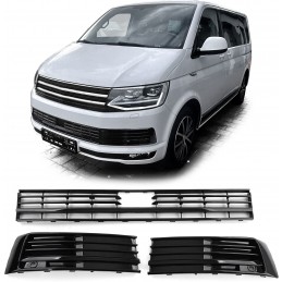 Stötfångargrillar fram VW T6 2015-2019 svart - ACC