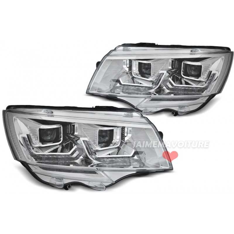 Phares avants LED DYNAMIQUE pour VW T6.1 2020-2024 - Chrome