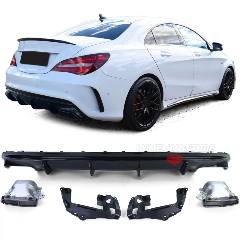 Kit diffusore + uscite nere per Mercedes CLA45 W117 AMG