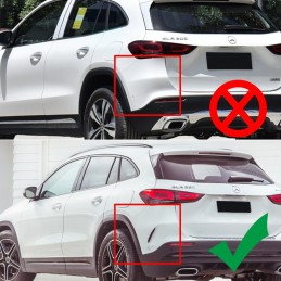 Hinzufügen der hinteren Stoßstangen Mercedes GLA AMG 2013-2016