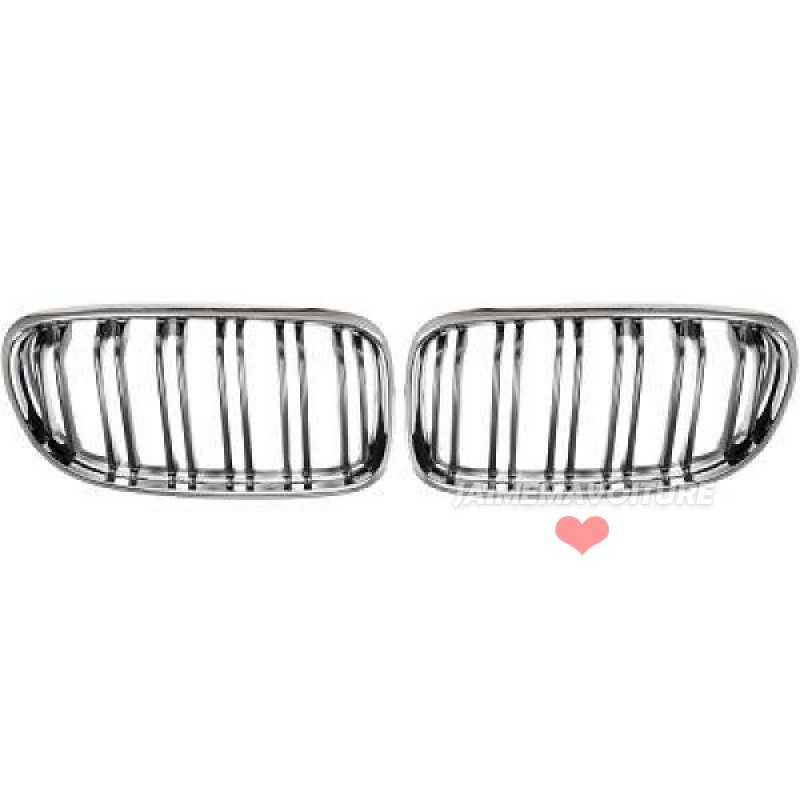 Calandre tuning chrome double barre pour BMW Série 3 2008-2012