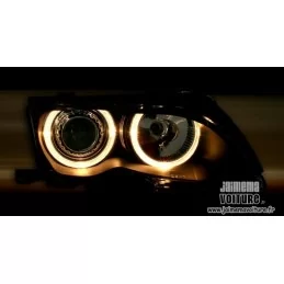 Faros Angel eyes frentes de BMW E46 sedan fase 2 negro