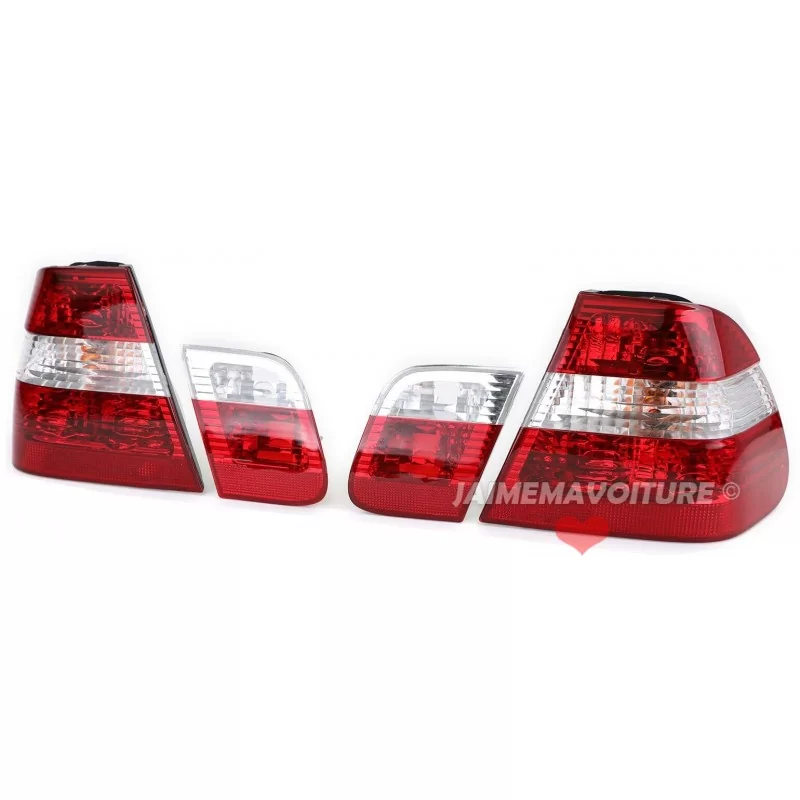 Achterlichten voor BMW E46 Phase 2 Sedan Rood-Wit