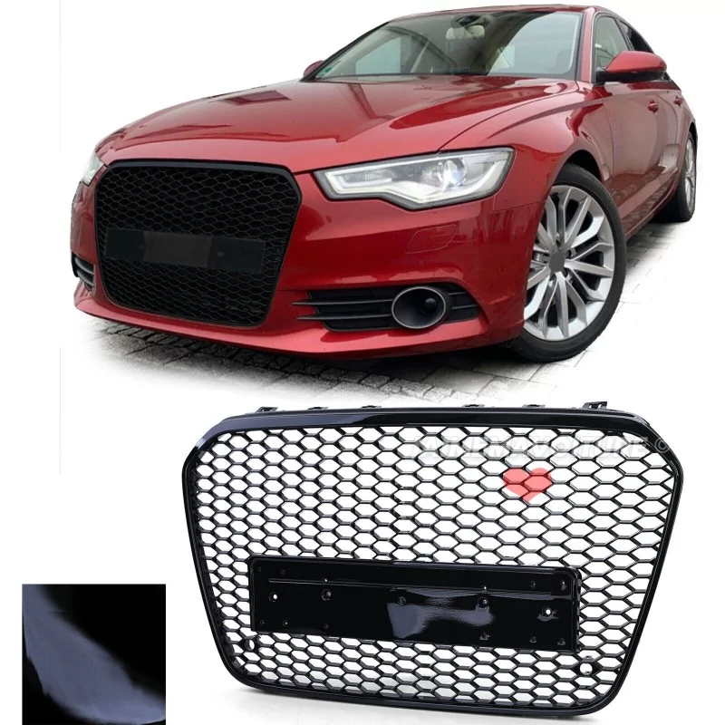 RS6 Look Front Grill Black Edition for Audi A6 C7 4G - WWW