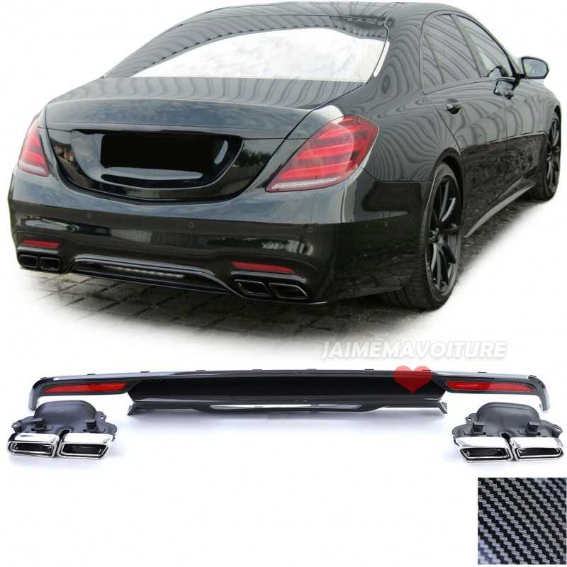 Diffusore paraurti posteriore Mercedes Classe S W222 2013-2017 look CARBONIO