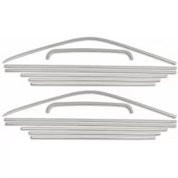 Gliederung der Fenster Alu 14 Pcs aus rostfreiem Chromstahl (doppelte Schiebetür) (LWB) VW T5 MULTIVAN