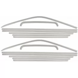 Fönsteromfattning kromad aluminium 14 st rostfritt stål (lång ram) VW T5 CARAVELLE