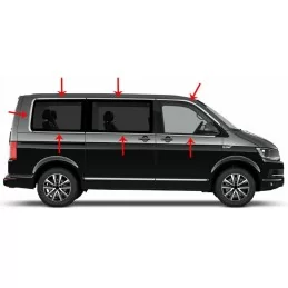 Outline of window chrome alu 14 Pcs stainless steel (long chassis) VW T5 TRANSPORTER