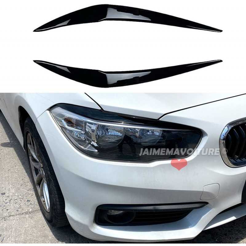 Svartlackerade strålkastarskydd för BMW 1-serie F20 F21 LCI