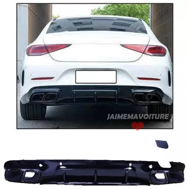 Svartlackerad diffusorsats till Mercedes CLS C257 look 63 AMG