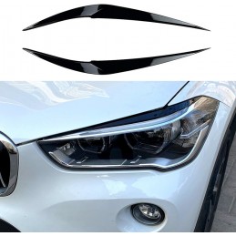 Paupières de phares noires pour BMW X1 2015-2019 F48