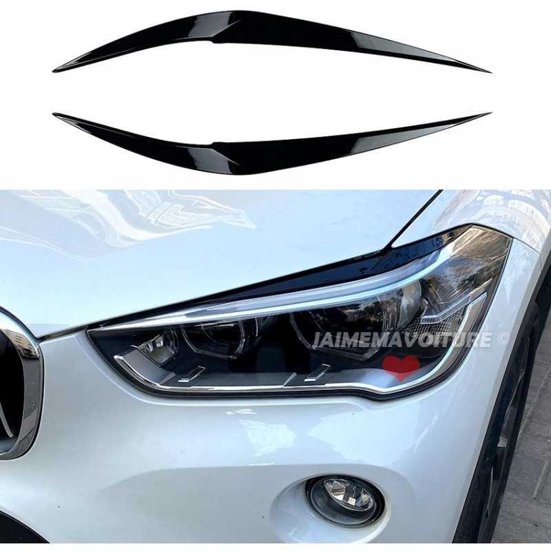 Paupières de phares noires pour BMW X1 2015-2019 F48