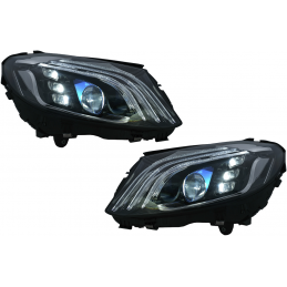 Fari anteriori FULL LED neri per Mercedes Classe C W205 2014-2021