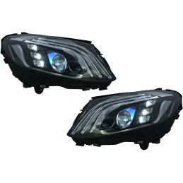 Phares avants noirs FULL LEDS pour Mercedes Classe C W205 2014-2021