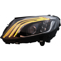 Phares avants noirs FULL LEDS pour Mercedes Classe C W205 2014-2021