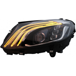 Schwarze Scheinwerfer FULL LEDS für Mercedes C-Klasse W205 2014 2015 2016 2017 2018