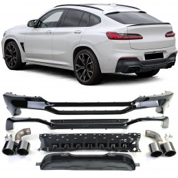 kit difusor Performance look + tapas negras para BMW X4 G02 2018 2021