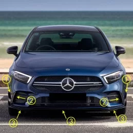 Mercedes A-klass AMG 7-delad främre stötfångarsats AERO look 2019-2023