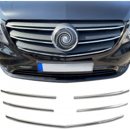 5 adiciones cromadas para parrilla Mercedes Vito W447 2014-2019