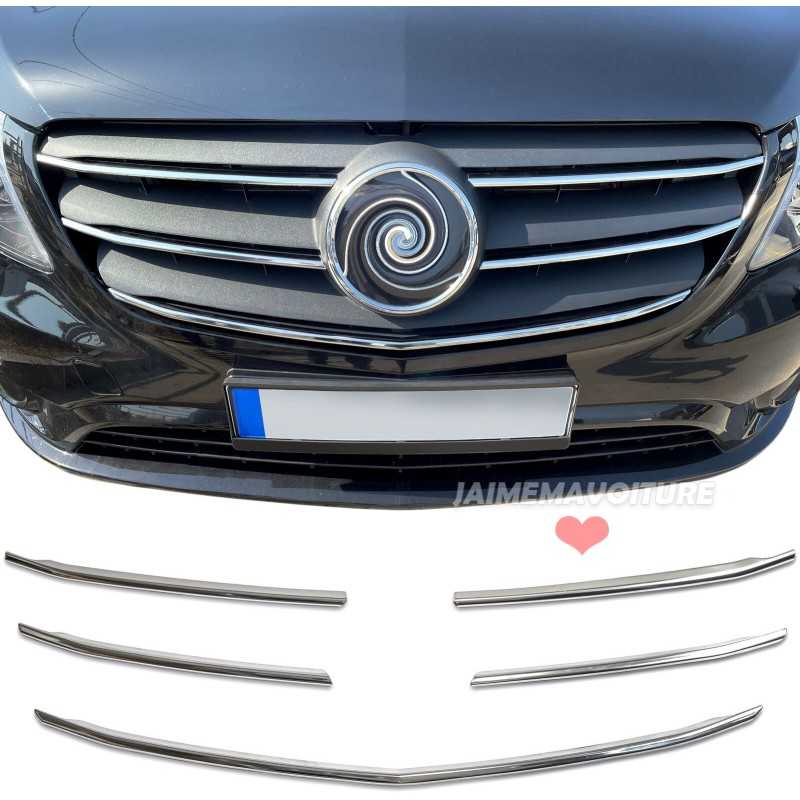 5 Chromergänzungen für Kühlergrill Mercedes Vito W447 2014-2019