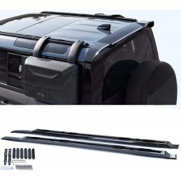 Aluminum roof rail, glossy black for Land Rover Defender L663 Type 90