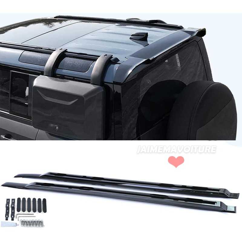 Aluminum roof rail, glossy black for Land Rover Defender L663 Type 90