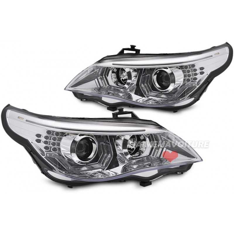 BMW Serie 5 2003 2004 2005 2006 2007 3D LED tuning fari anteriori