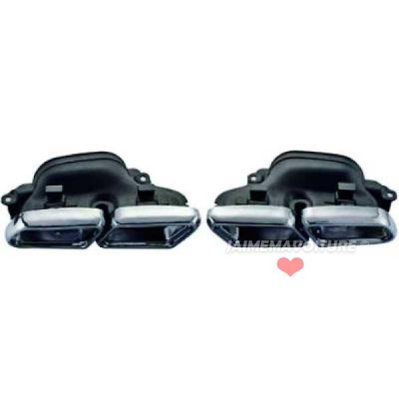 Pair of double outputs exhaust Mercedes look AMG63