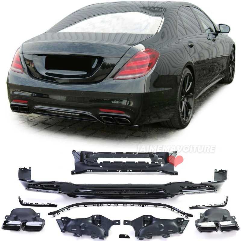 AMG S65 Look Diffusor für Mercedes S-Klasse W222 2017-2020 Heckstoßstange