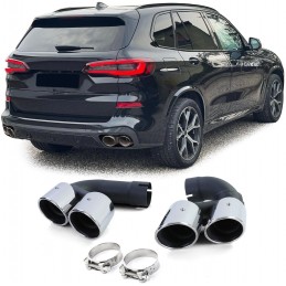 Sortie échappement double pour BMW xDrive 40i Pack M X5 X6 X7 - Chrome