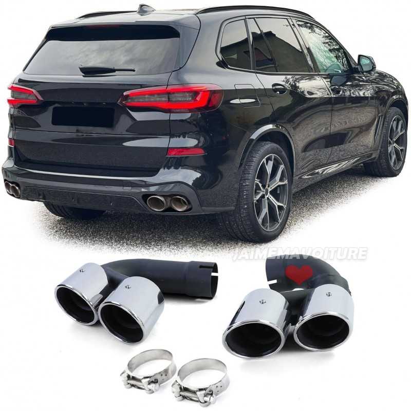 Sortie échappement double pour BMW xDrive 40i Pack M X5 X6 X7 - Chrome