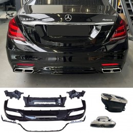 Diffusore AMG S65 look per paraurti posteriore Mercedes Classe S W222 2017-2020