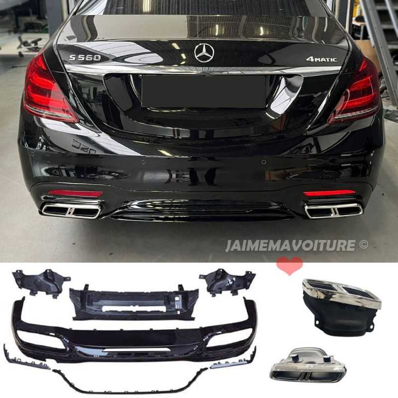 AMG S65 Look Diffusor für Mercedes S-Klasse W222 2017-2020 Heckstoßstange