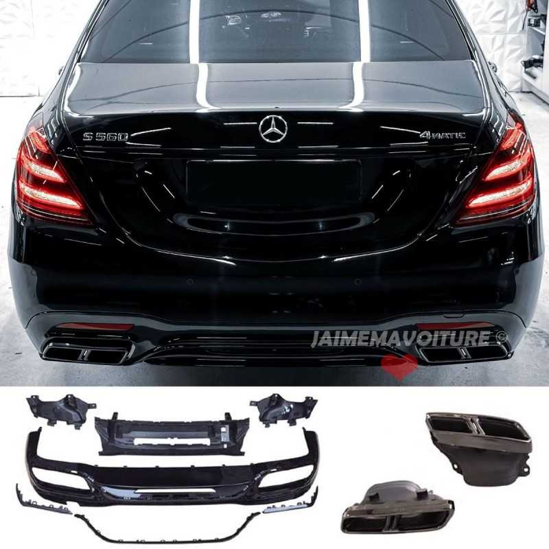 Difusor AMG S65 look para parachoques trasero Mercedes Clase S W222 2017-2020