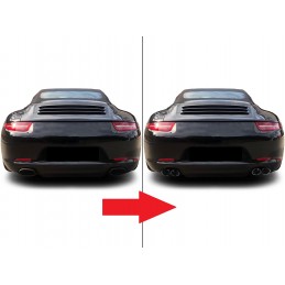 Embouts d'échappement noirs pour Porsche 911 991 2011-2015 350cv