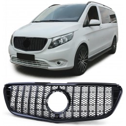 Svart panamericana-grill till Mercedes V-klass W447 2014-2019