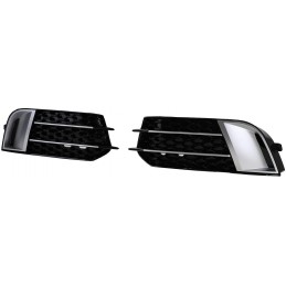 Grilles anti-brouillard nid abeille pour Audi A1 2010-2014 - Gris noir