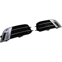 Grilles anti-brouillard nid abeille pour Audi A1 2010-2014 - Gris noir