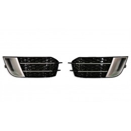 Grilles anti-brouillard nid abeille pour Audi A1 2010-2014 - Gris noir