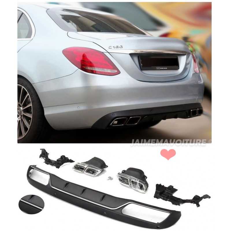 Diffuseur look C63 AMG pour Mercedes Classe C W205 modèle non AMG - CHROME