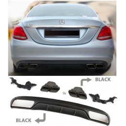 Diffusore C63 AMG per Mercedes Classe C 2014-2021 modello non AMG - NERO