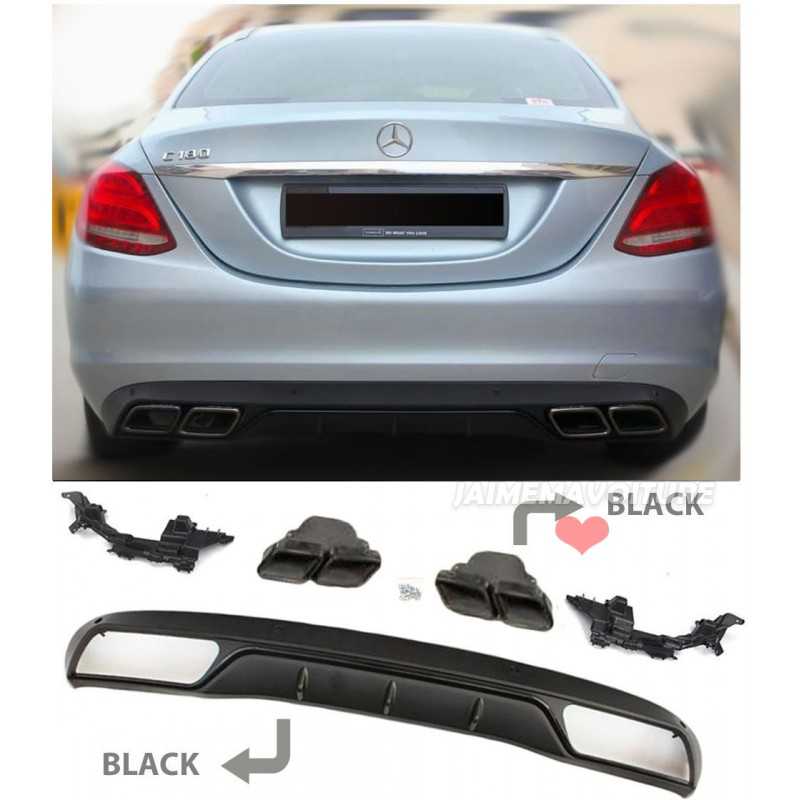 Diffuseur look C63 AMG pour Mercedes Classe C 2014-2021 modèle non AMG - NOIR