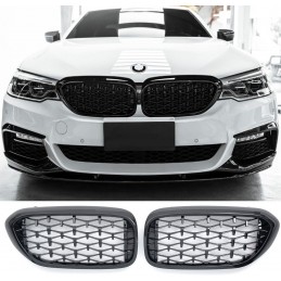 Diamond Grille for BMW 5 Series G30 G31 2007-2020 Black Chrome