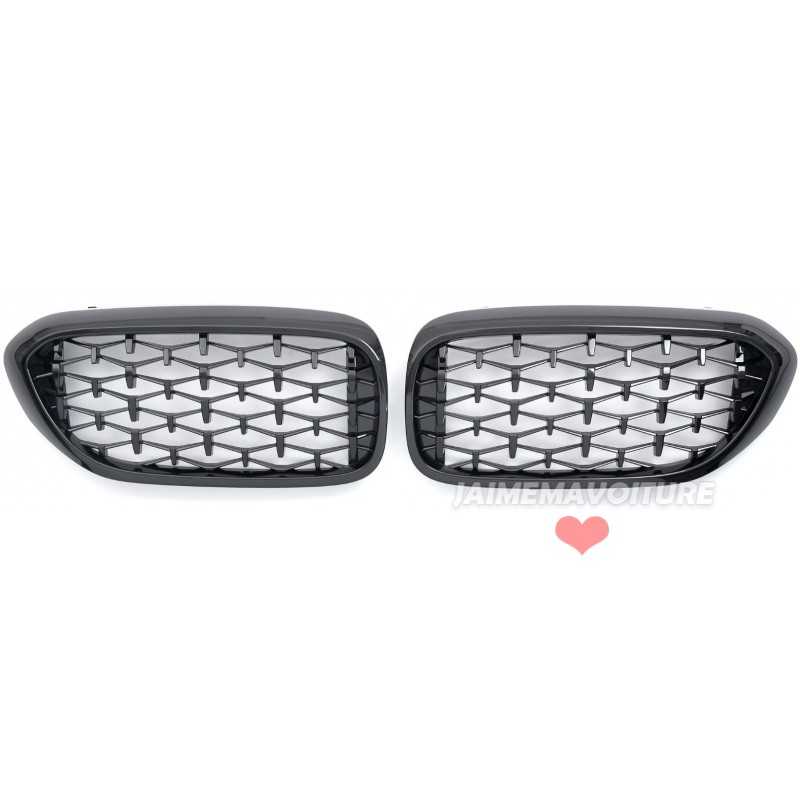 Diamant Kühlergrill für BMW 5er G30 G31 2007-2020 Schwarz Chrom