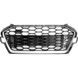 Svartkromad RS4-grill för AUDI A4 / S4 / SLINE B9 2019-2023