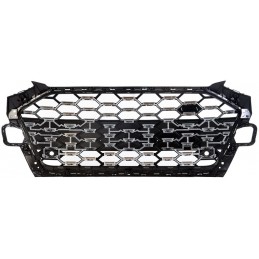 Chrome Black RS4 Look Kühlergrill für AUDI A4 / S4 / SLINE B9 2019-2023 - Ohne Kamera