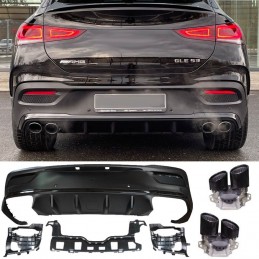 Diffuseur arrière look 53 AMG pour Mercedes GLE Coupé C167 - Pots noirs