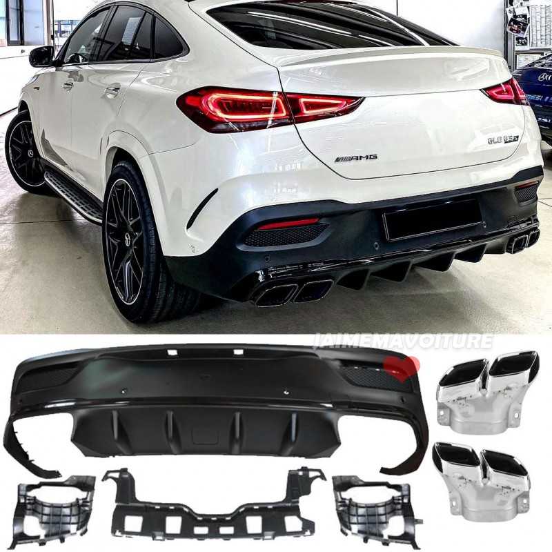 Diffuseur arrière style 63 AMG pour GLE coupé C167 - Pots carrés chromés