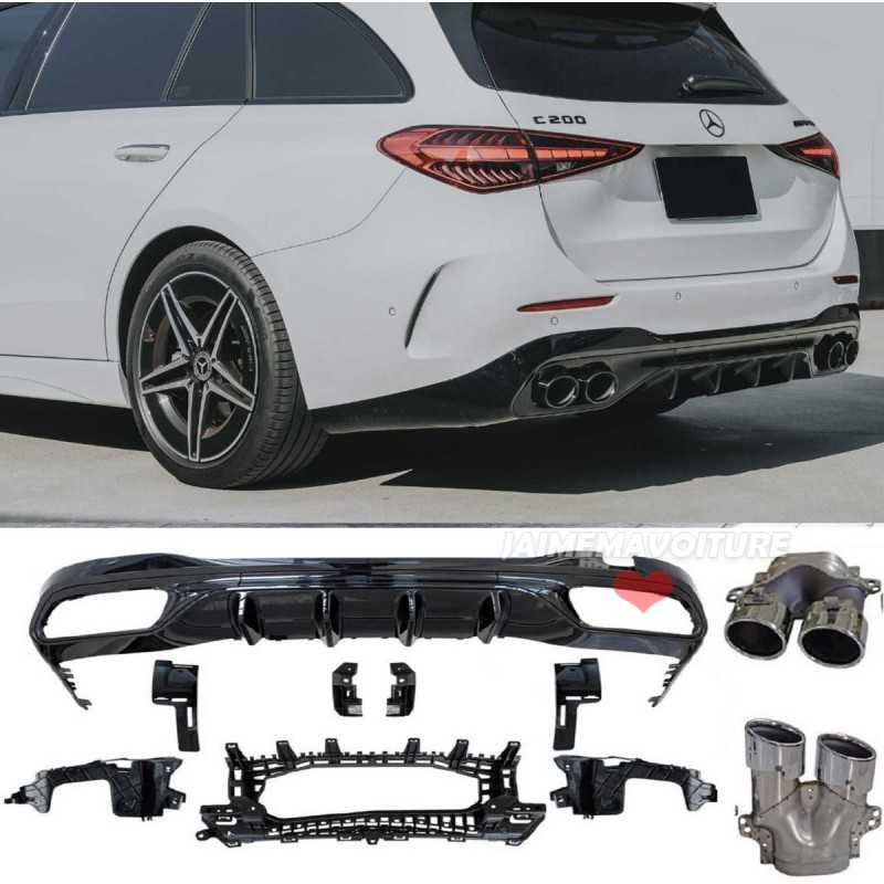 Kit rear bumper diffuser exhaust look C63 AMG for Mercedes C-Class 2021-2024